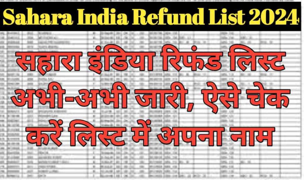 Sahara India Refund List 2024