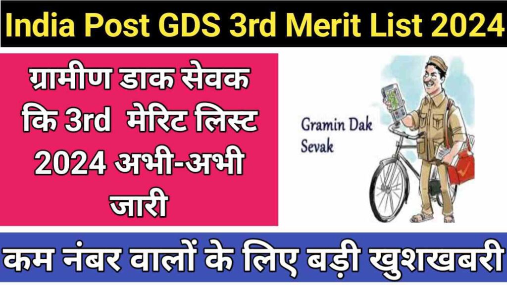 India Post GDS 3rd Merit List 2024