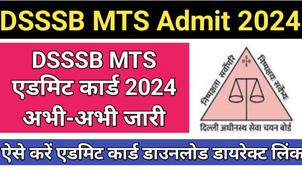 DSSSB MTS Admit Card 2024