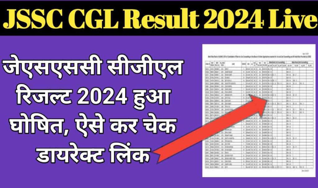 JSSC CGL Result 2024 Live